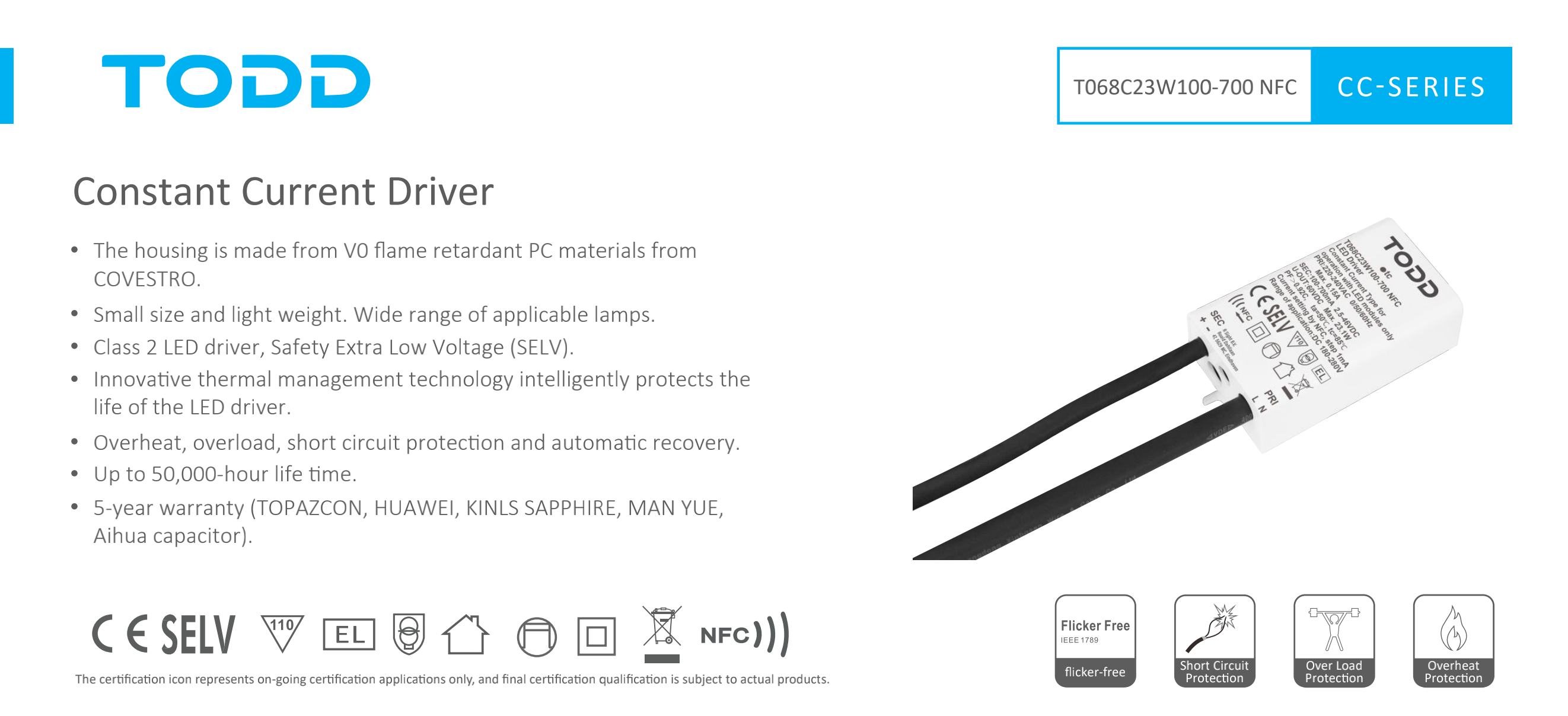 led driver T068C23W100-700 NFC