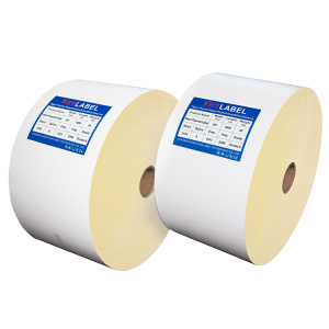 Self Adhesive Jumbo Label Roll Yellow Glassine