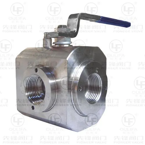 Threaded Wafer Type 3-Way Ball Valve