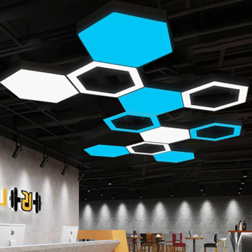 현대적인 슈퍼마켓 및 사무실 건물을위한 Dimmable 육각형 LED 펜던트 조명