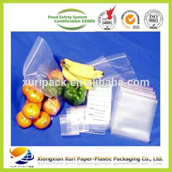 Clear LDPE Custom ziplock food Bag