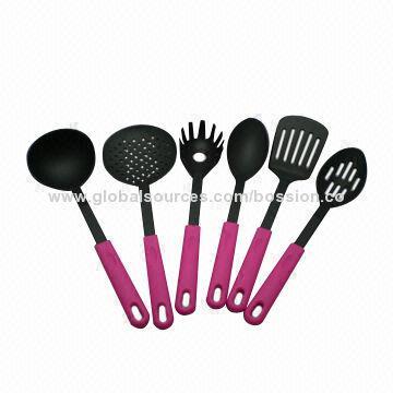 7-piece Nylon Utensils Set, Skimmers/Spatula/Spoon/Soup Ladle, Spaghetti Server and Turner