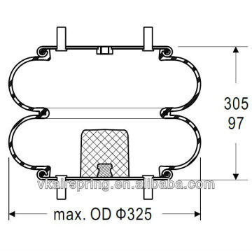 GMC 711954/2076095 natural rubber air bag suspension spring/ 2B12-320 air ride suspension system spare parts