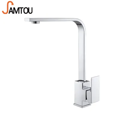 Professional Commercial Kitchen Faucets: SAMTOU Aida Gourmet Stainless Steel Single Lever Square Faucet for Kitchen Sinks