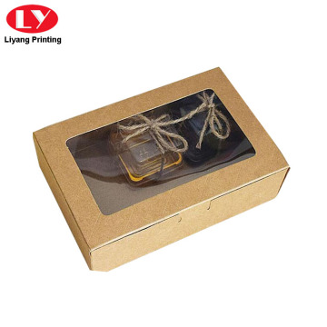 Caja de galletas de papel kraft con ventana de PVC