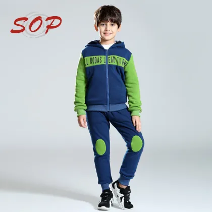 Boys boutique clothes custom sweatshirt kids hoodies boys zipper cardigan sport suits