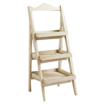 Tier Racks, Made of Wood with Whitewash Finish