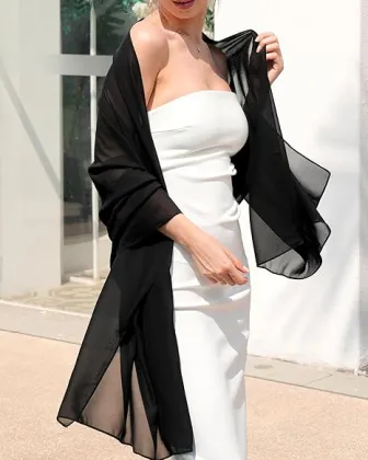 Chiffon Shawl Wraps for Women Evening Dresses Soft Scarf Formal Wedding Bridal Scarves