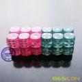 Bescon Ethereal Glitter 12mm 6 Sided Game Dice Set 24pcs di Velvet drawstring Pouch, Pink dan Teal (12pcs setiap warna)