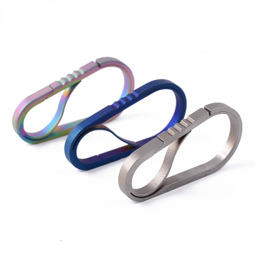 Titanium Durable 55mm EDC Keychain with Carabiner Snap Hook