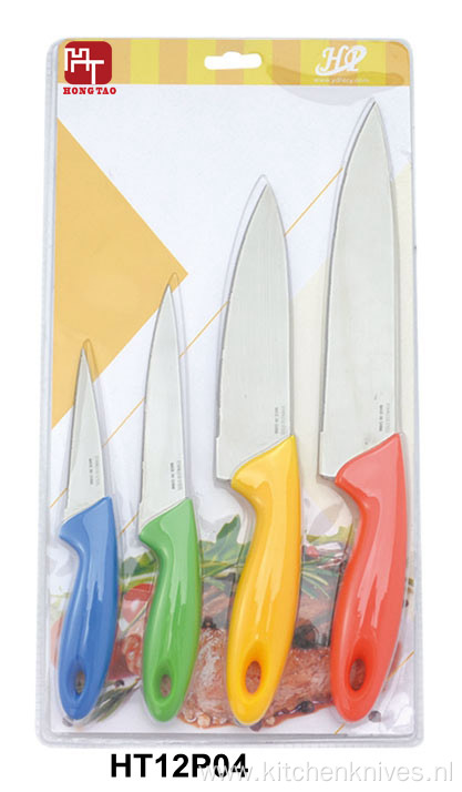 4pcs plastic handle knife set