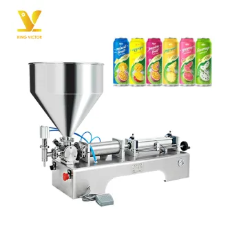 Semi-Automatic Horizontal Pneumatic Piston Liquid Filling Machine for Juices, Chocolate, Jelly, and Tomato Paste