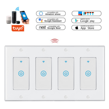 Tuya Smart Switch Compatible with Alexa, Google Assistant, IFTTT, and WiFi Remote Control - LEDEAST DS123-1F