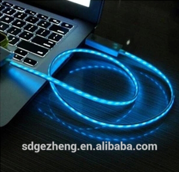 Factory price high quality flowing el USB charging cable el wire charger with CE ROHS compliance