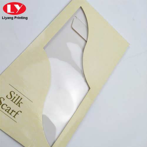 Caixa de embalagem de cachecol de envelope personalizada com janela transparente