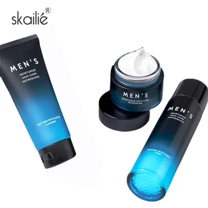 Skailie Private Label Natural Whitening Moisturizing Cleansing Facial Skin Care Kit for Men
