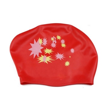Extra Large Silicone Swim Cap with Logo Printing for Women with Long Hair