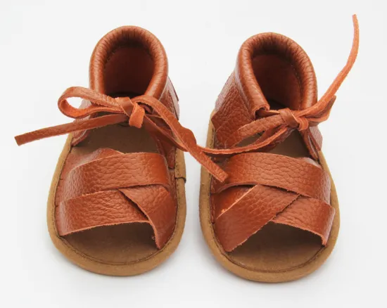 2017Summer Leather Baby Girls Boys Flat Sandals Fringe Crib Sandals