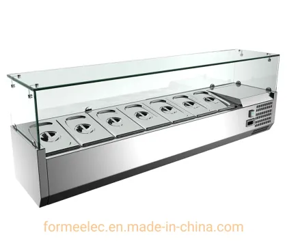 100cm 120cm 150cm180cm 200cm Salad Cabinet Refrigerator Pizza Fridge Salad Fridge Salad Bar