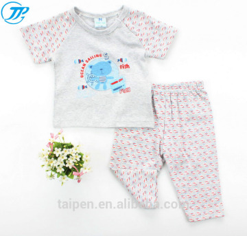 Wholesale Kids Summer Pajama 2 Pcs Set Short Sleeve O-neck Pajama Baby Set