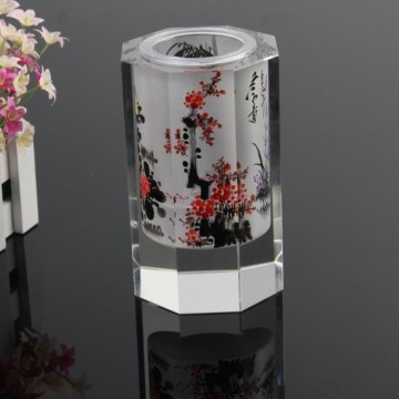polygon drawing Office Stationery Crystal Pen Holder Clear K9 Glass