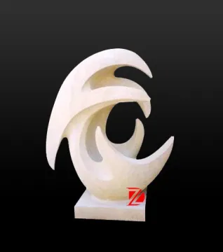 white marble abstract sculpture