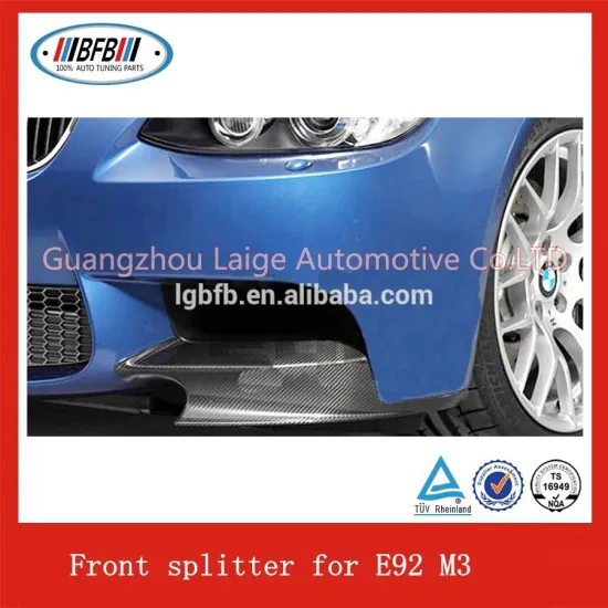 Auto carbon parts front splitter carbon fiber front lip for E92 M3
