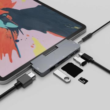 7-in-1 USB-Hub-Hub-Docking-Adapter-USB 3.0-Kartenleser für iPad Pro