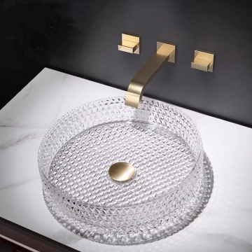 Round Art Glass Basin Sink for Home and Hotel Bathroom