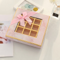 Clear Window Chocolate Paper Box with Gold Inlay