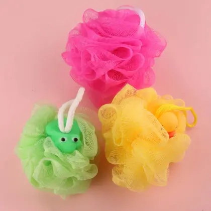Bath Sponges Animal Kids Loofah Bath Pouf