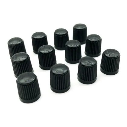 Universal Black Plastic Tire Valve Stem Caps - Tire Valve Covers
