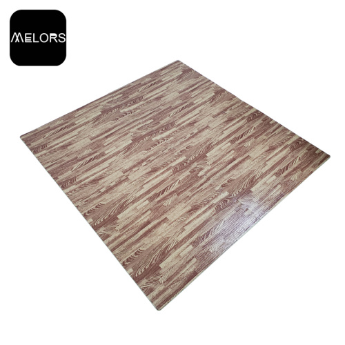 Wood-grian Print EVA Interlocking Foam Exercise Floor Mat