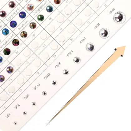 QIAO Crystal Rhinestone Color Chart: 63 Colors Comparison Guide