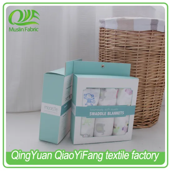 100% cotton printed baby muslin swaddle baby blanket