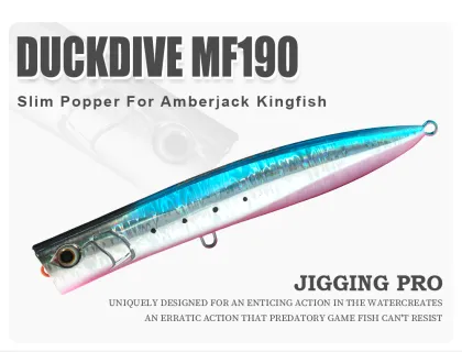 Jiggingpro Hard 60g 190mm Fishing Artificial Bait Floating Slim Popper Lures For Tuna Amberjack Kingfish Hard Fishing Lure