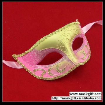 Hot Sell Wholesale 100% Handpainted Pink And Gold Venetian Masque Masks Party