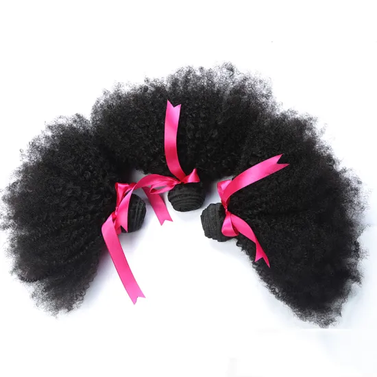 Wholesale 2021 New Fashion Afro Kinky Curly 100% Raw Indian Virgin Human Hair Extensions With Bang Lace Closure