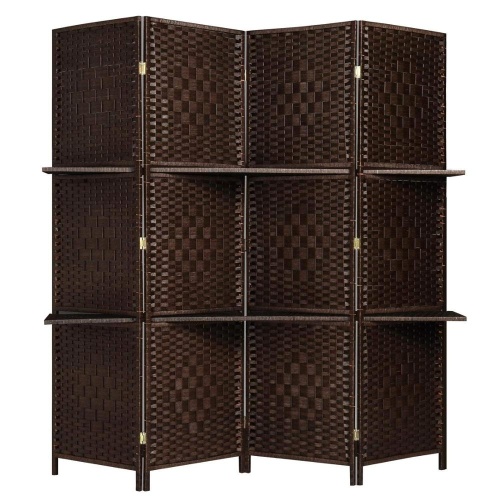 Folding Screen with 2 Display Shelves Folding Privacy Screens with 2 Display Shelves Manufactory