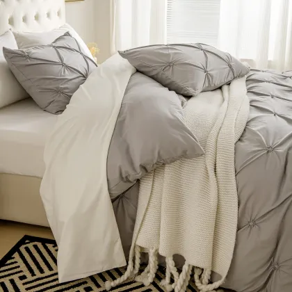Best Selling Pintuck 3pcs Queen Comforter Set - Online Queen Bedding Sets