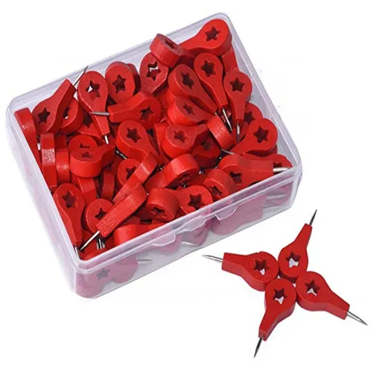 Creative Wood Push Pins - Decorative Map Thumb Tacks for Travel Art Display