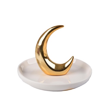 Gold Moon Ring Holder Jewelry Tray for Necklaces, Bracelets, and Earrings - Birthday Gift for Girlfriend
