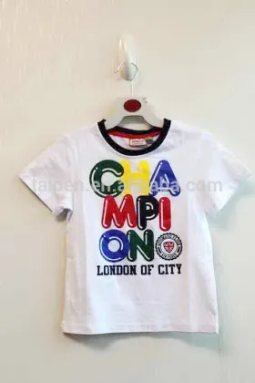 2016 Fashion Boys T-Shirts 100% Cotton Pullover T-shirt White Summer T-shirt