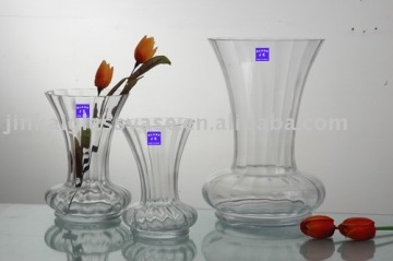 transparent glass vase