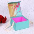 Luxury Cosmetic Packaging Magnet Box with Ribbon Handle