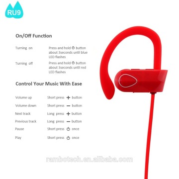 RU9 wireless bluetooth headpset, earbuds headset headphone, wireless bluetooth headsets