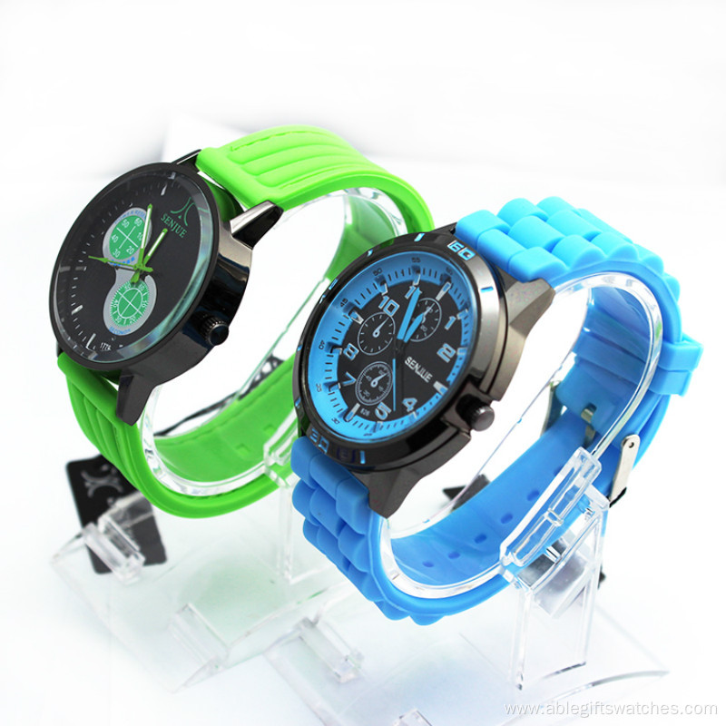 Rubber Jelly Gel Quartz Analog Sports Wrist Watch