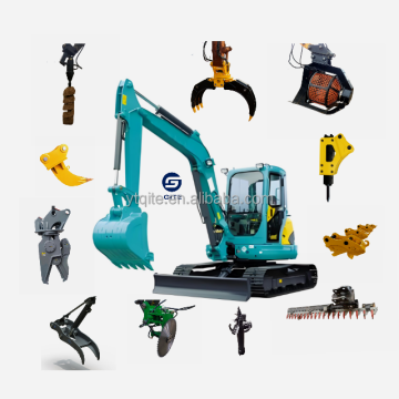 Excavator Thumb Auger, Drill, and Rock Drill Attachments for Heavy Equipment