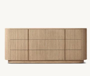 Modern Mulholland Solid Oak 6 Drawer Dresser for Bedroom and Living Room Furniture