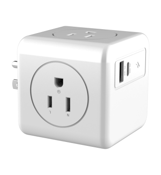 مقبس أمريكي متعدد الوظائف مع Type C PD 18W شاحن سريع - 15A منفذ ADA متوافق